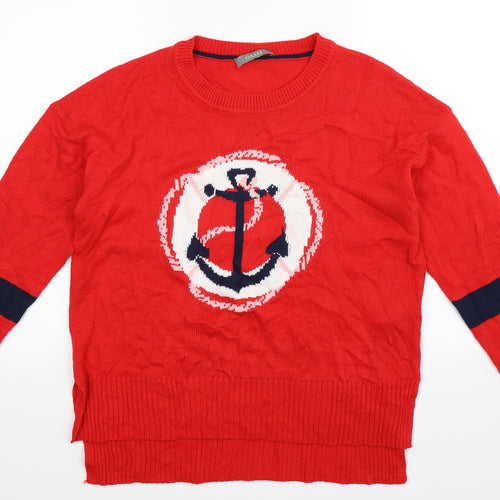 Oasis Womens Red  Knit Pullover Jumper Size S  - o