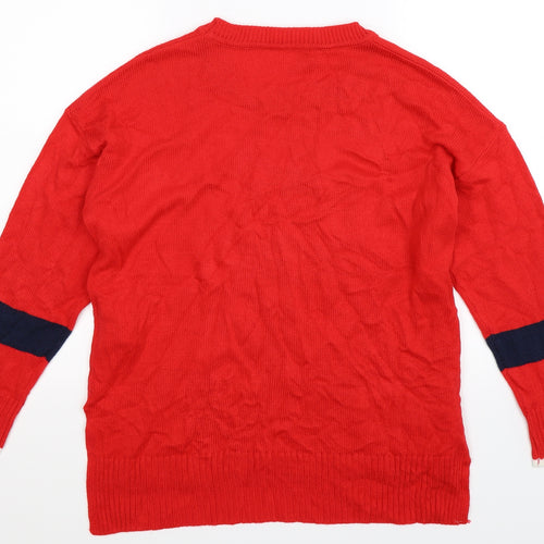 Oasis Womens Red  Knit Pullover Jumper Size S  - o