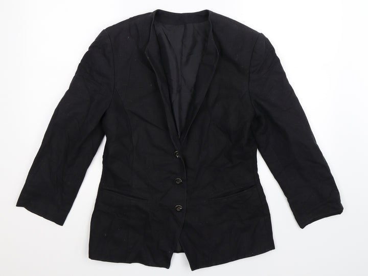 St Michael Womens Black Jacket Blazer Size 10