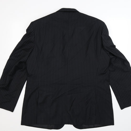 F&F Mens Black Striped  Jacket Suit Jacket Size 46
