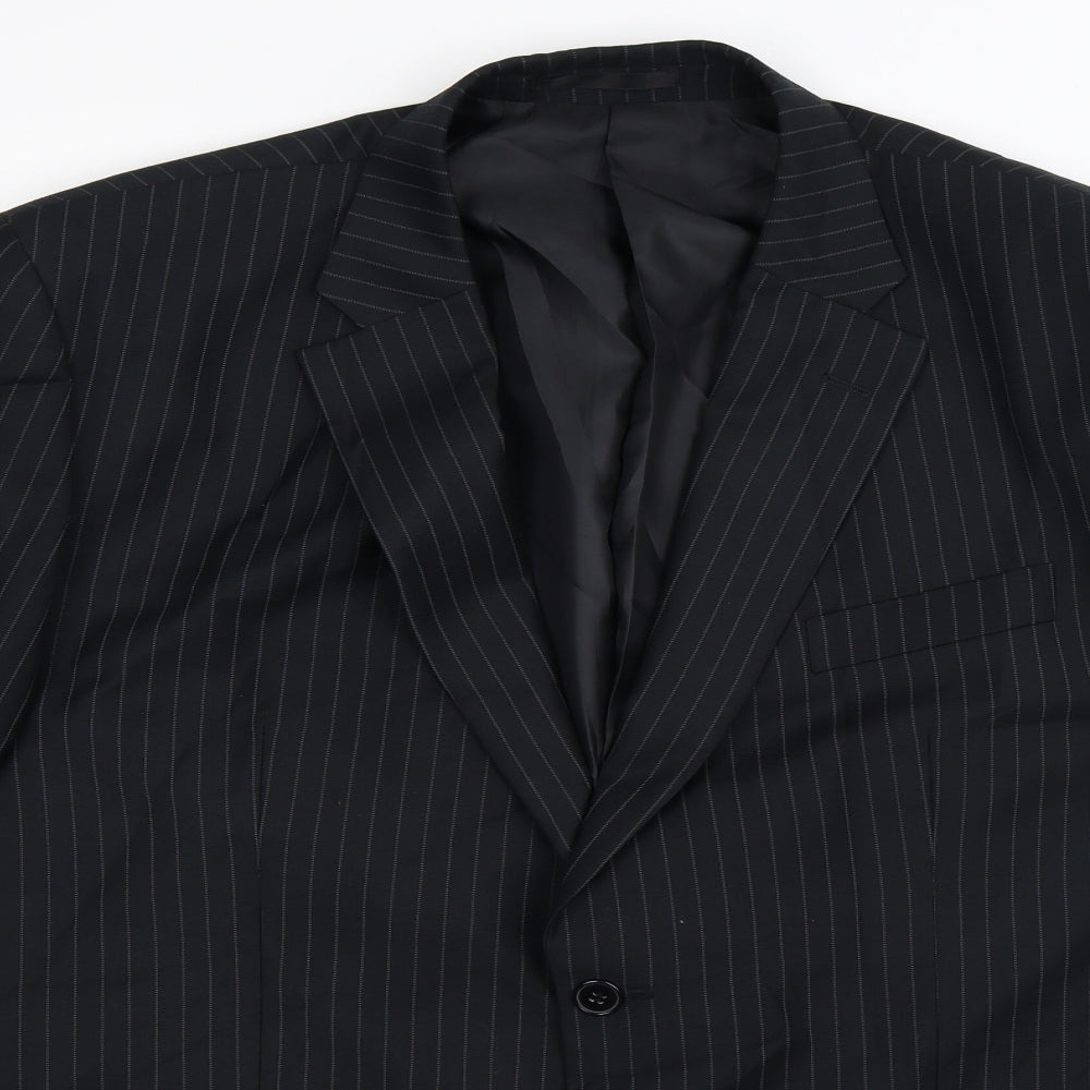 F&F Mens Black Striped  Jacket Suit Jacket Size 46