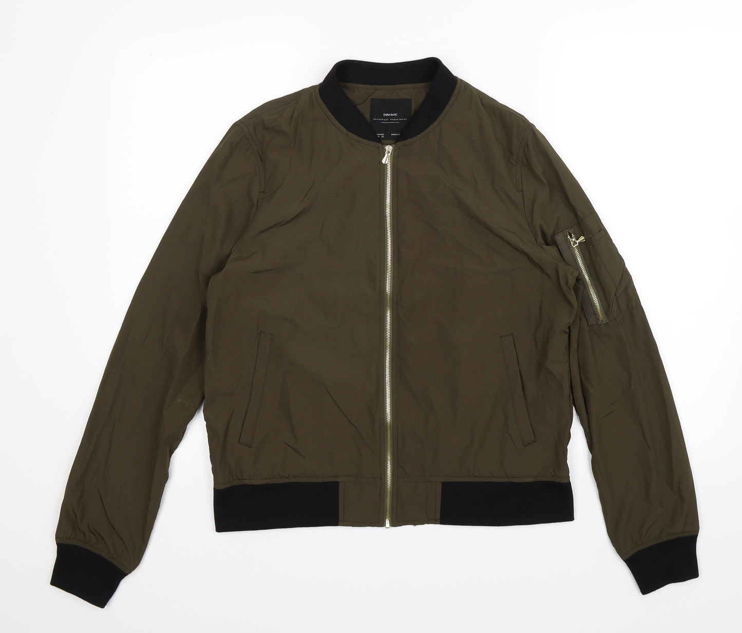Zara Womens Green   Bomber Jacket Jacket Size M