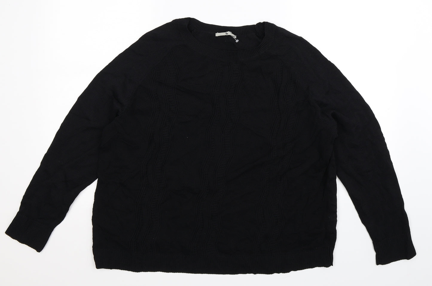 TU Womens Black  Knit Pullover Jumper Size 20