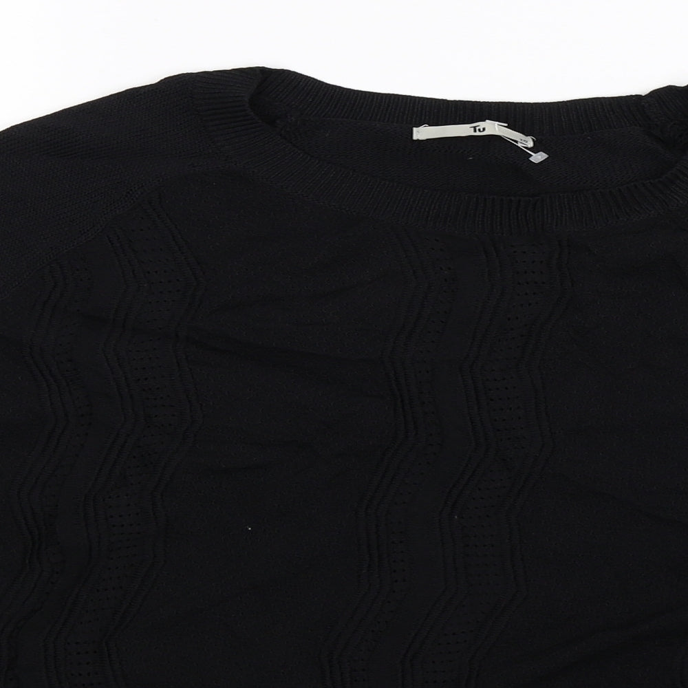 TU Womens Black  Knit Pullover Jumper Size 20