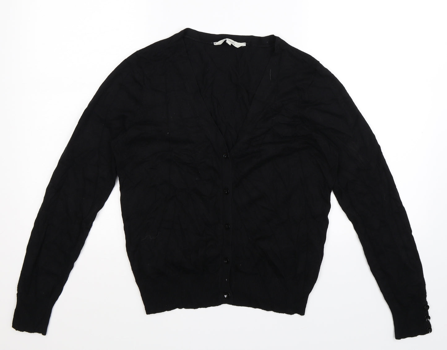 Peacocks Womens Black  Knit Cardigan Jumper Size 14