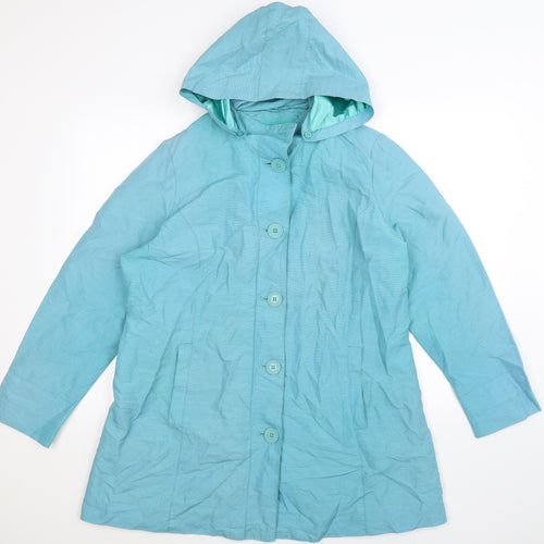 Per Una Womens Blue   Rain Coat Coat Size 12