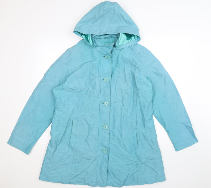 Per Una Womens Blue Rain Coat Coat Size 12