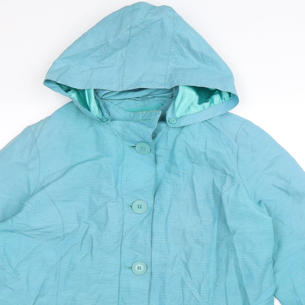 Per Una Womens Blue   Rain Coat Coat Size 12