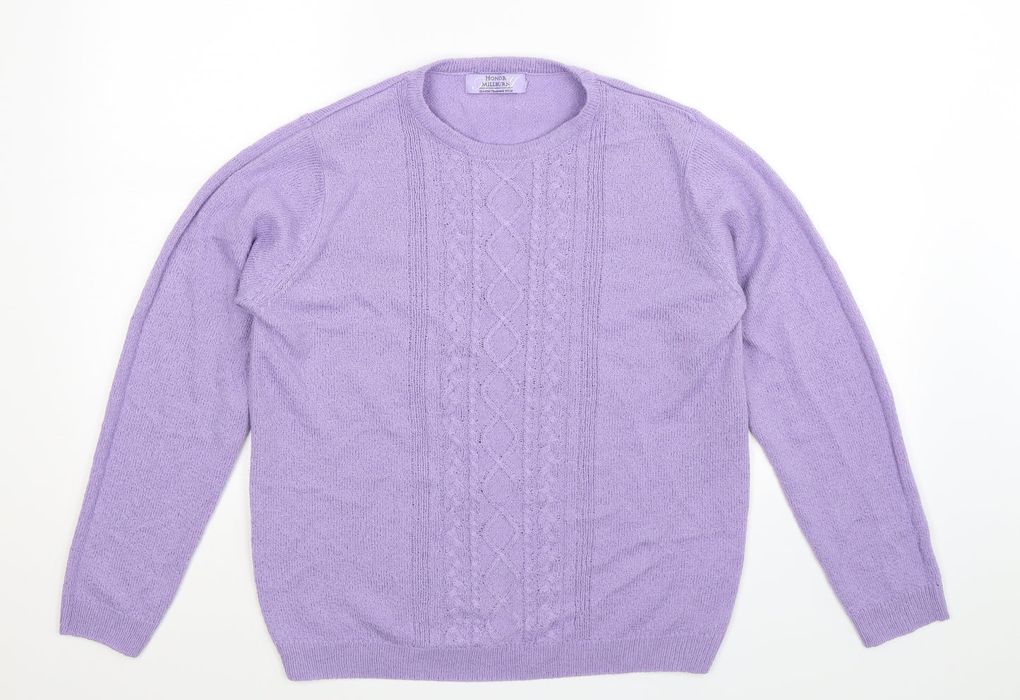 Honor Millburn Womens Purple  Knit Pullover Jumper Size 12