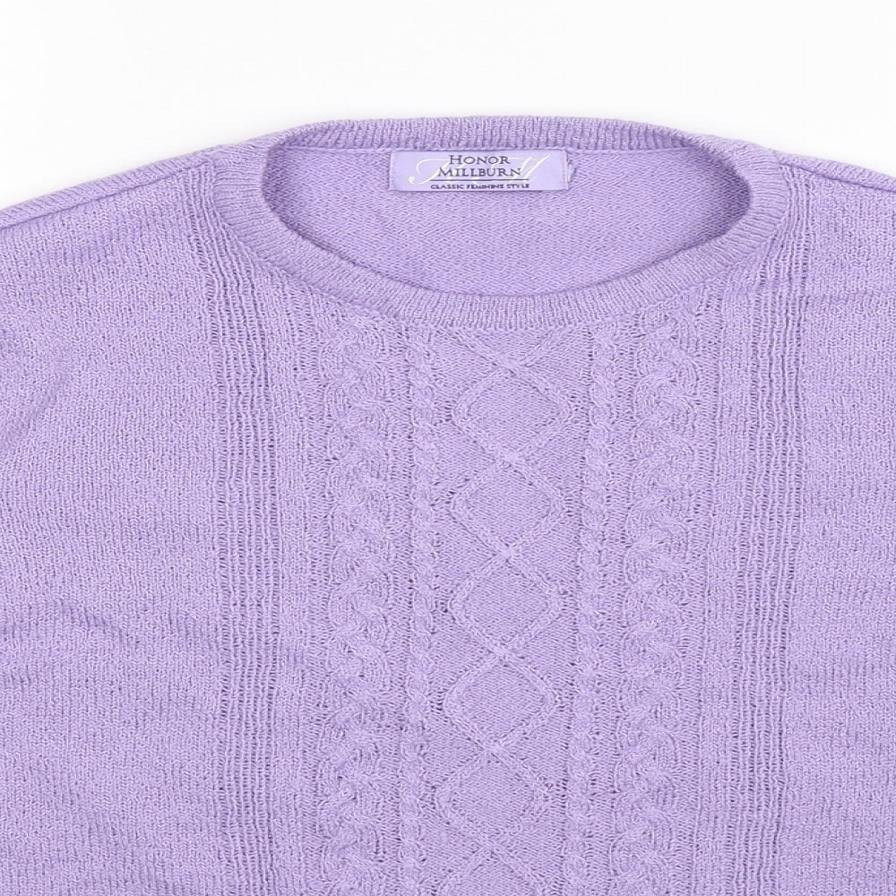 Honor Millburn Womens Purple  Knit Pullover Jumper Size 12