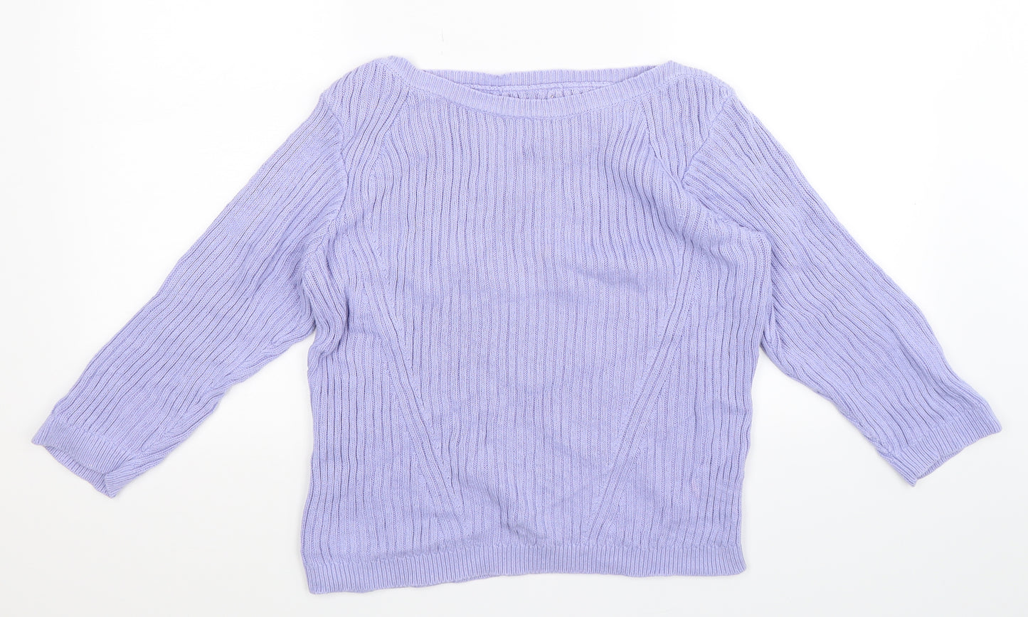 Preworn Womens Purple  Knit Pullover Jumper Size 16