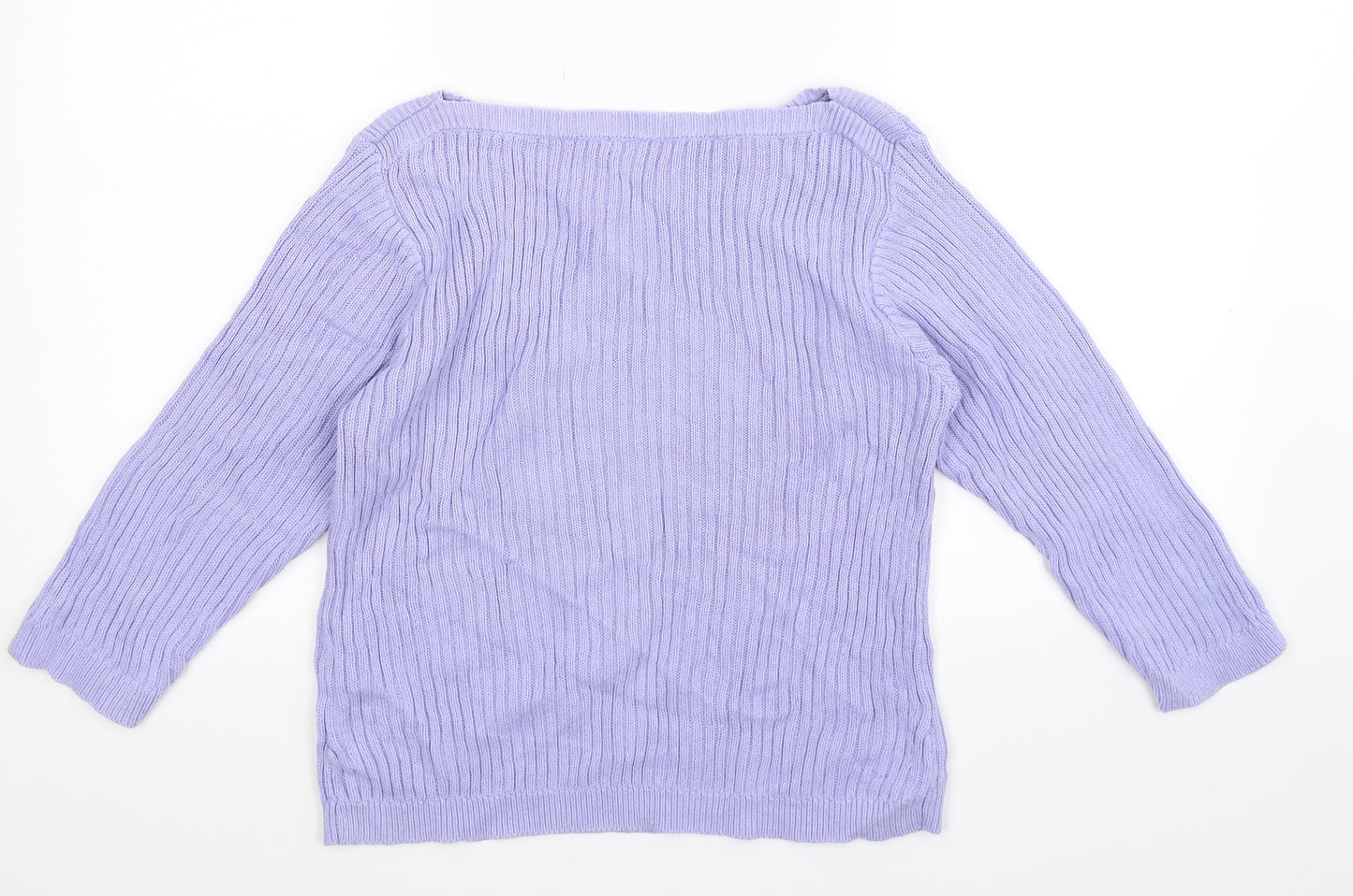 Preworn Womens Purple  Knit Pullover Jumper Size 16