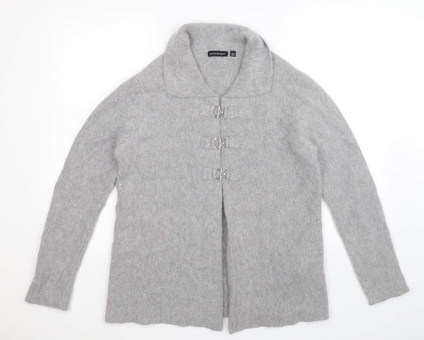 James Lakeland Womens Grey  Knit Cardigan Jumper Size 18