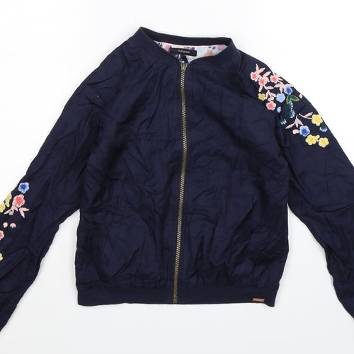 Autograph Girls Blue Floral  Bomber Jacket Jacket Size 11-12 Years