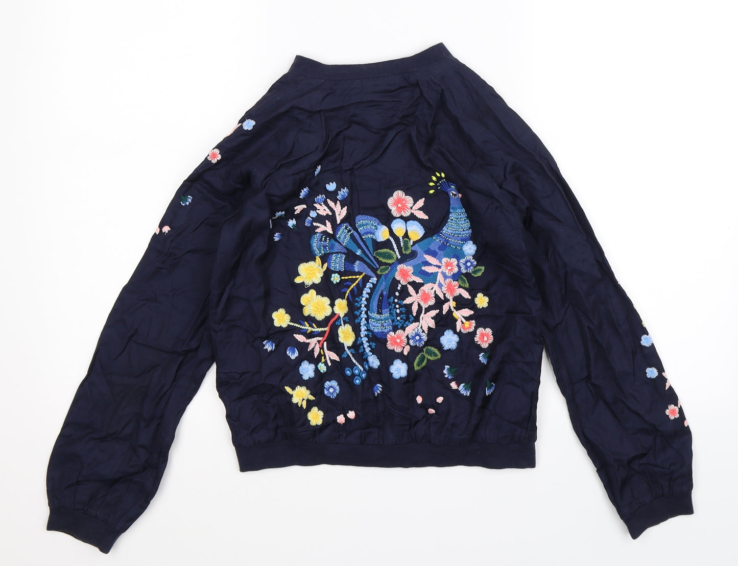 Autograph Girls Blue Floral  Bomber Jacket Jacket Size 11-12 Years