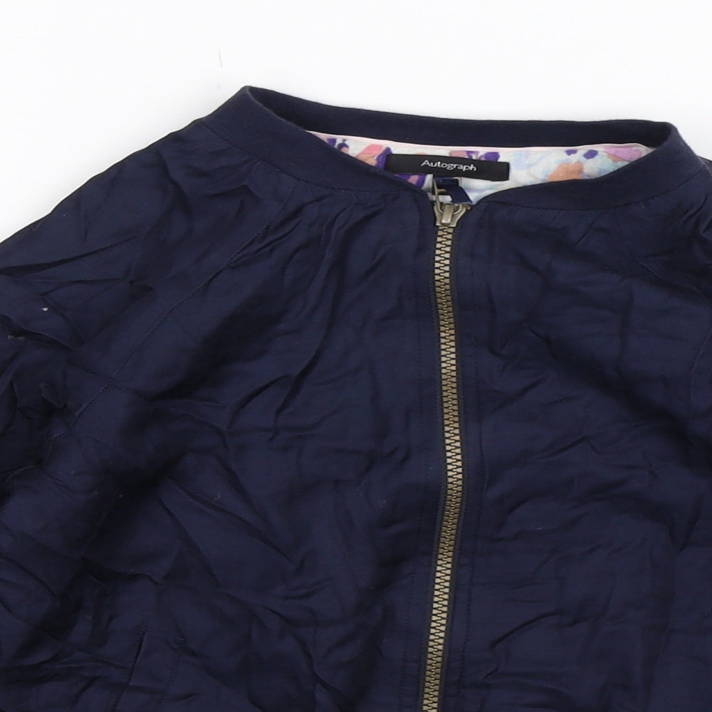 Autograph Girls Blue Floral  Bomber Jacket Jacket Size 11-12 Years