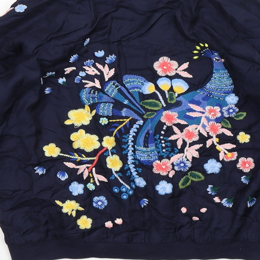 Autograph Girls Blue Floral  Bomber Jacket Jacket Size 11-12 Years