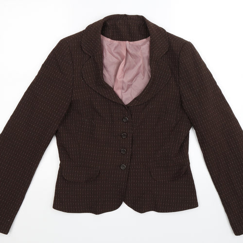 Dorothy Perkins Womens Brown Striped  Jacket Blazer Size 12