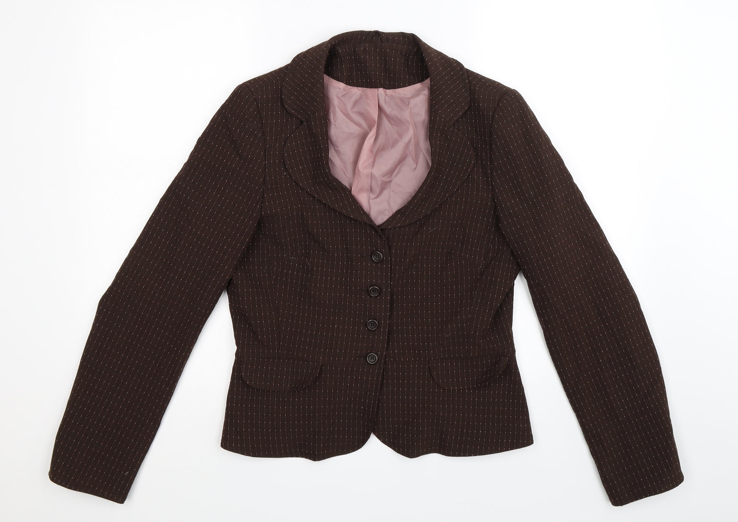 Dorothy Perkins Womens Brown Striped  Jacket Blazer Size 12