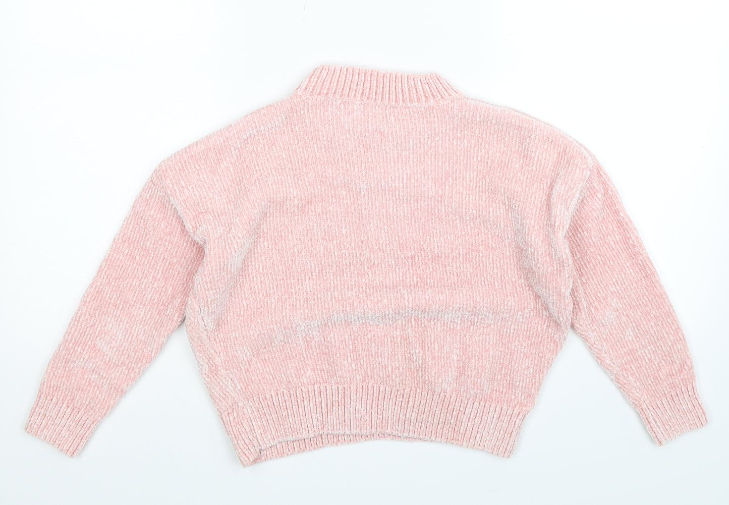 River Island Girls Pink  Knit Pullover Jumper Size 7-8 Years