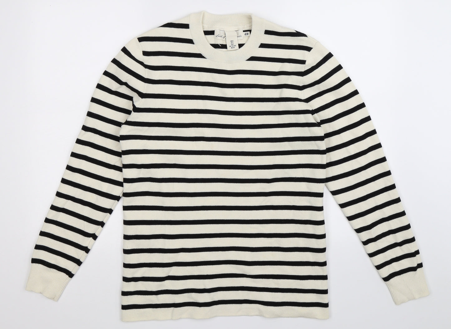 H&M Mens Multicoloured Striped Knit Pullover Jumper Size S