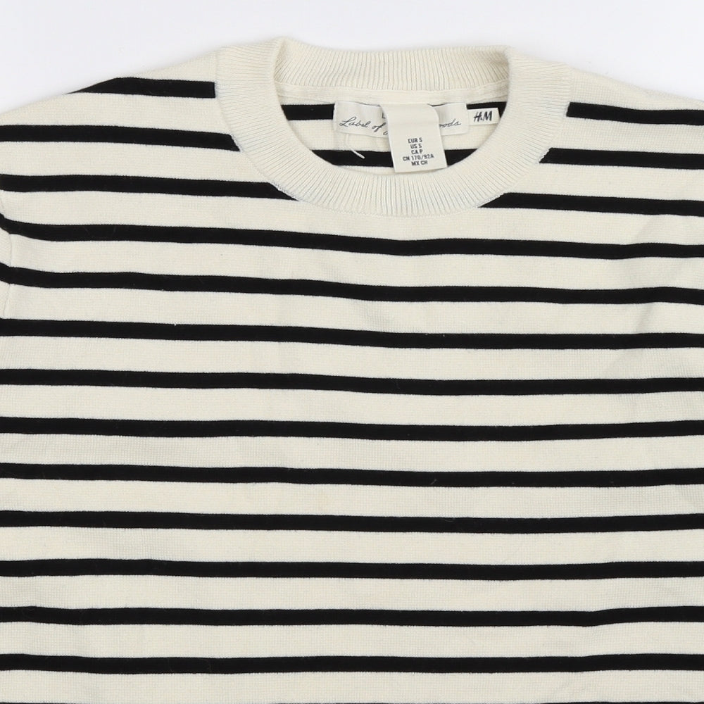 H&M Mens Multicoloured Striped Knit Pullover Jumper Size S