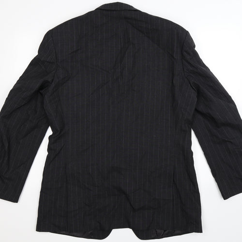 Marks and Spencer Mens Black Striped  Jacket Suit Jacket Size 42