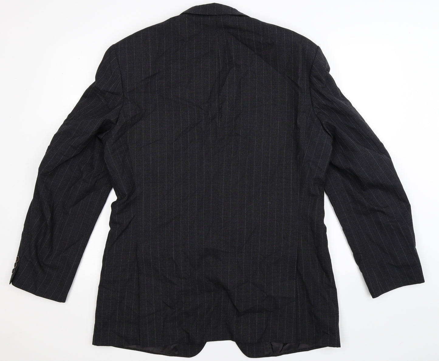 Marks and Spencer Mens Black Striped  Jacket Suit Jacket Size 42