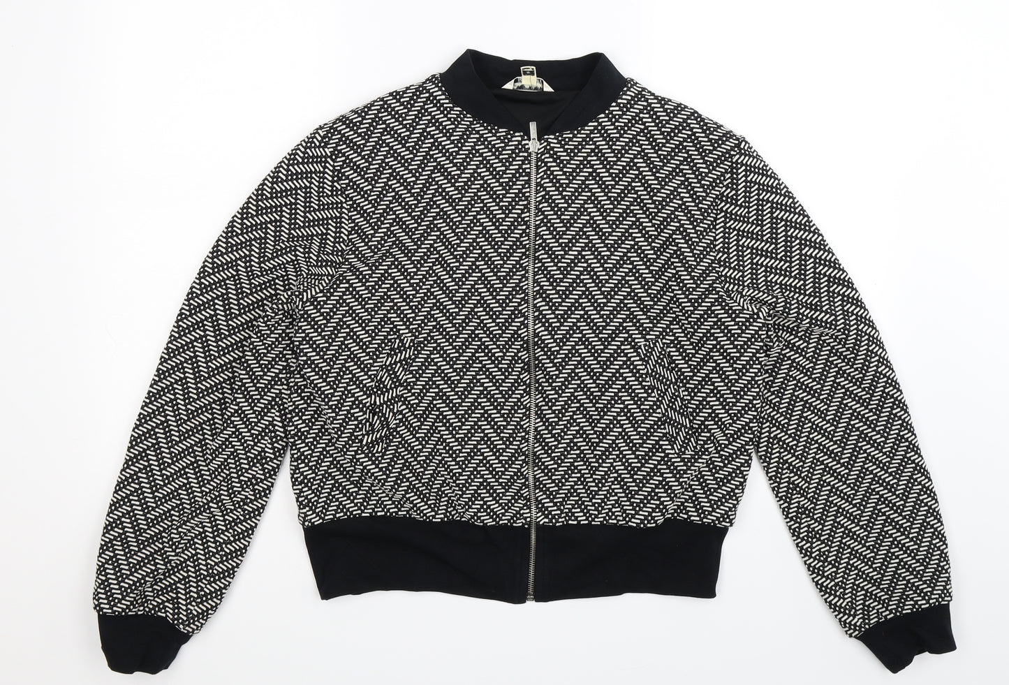Miss Selfridge Womens Multicoloured Geometric  Bomber Jacket Jacket Size 14
