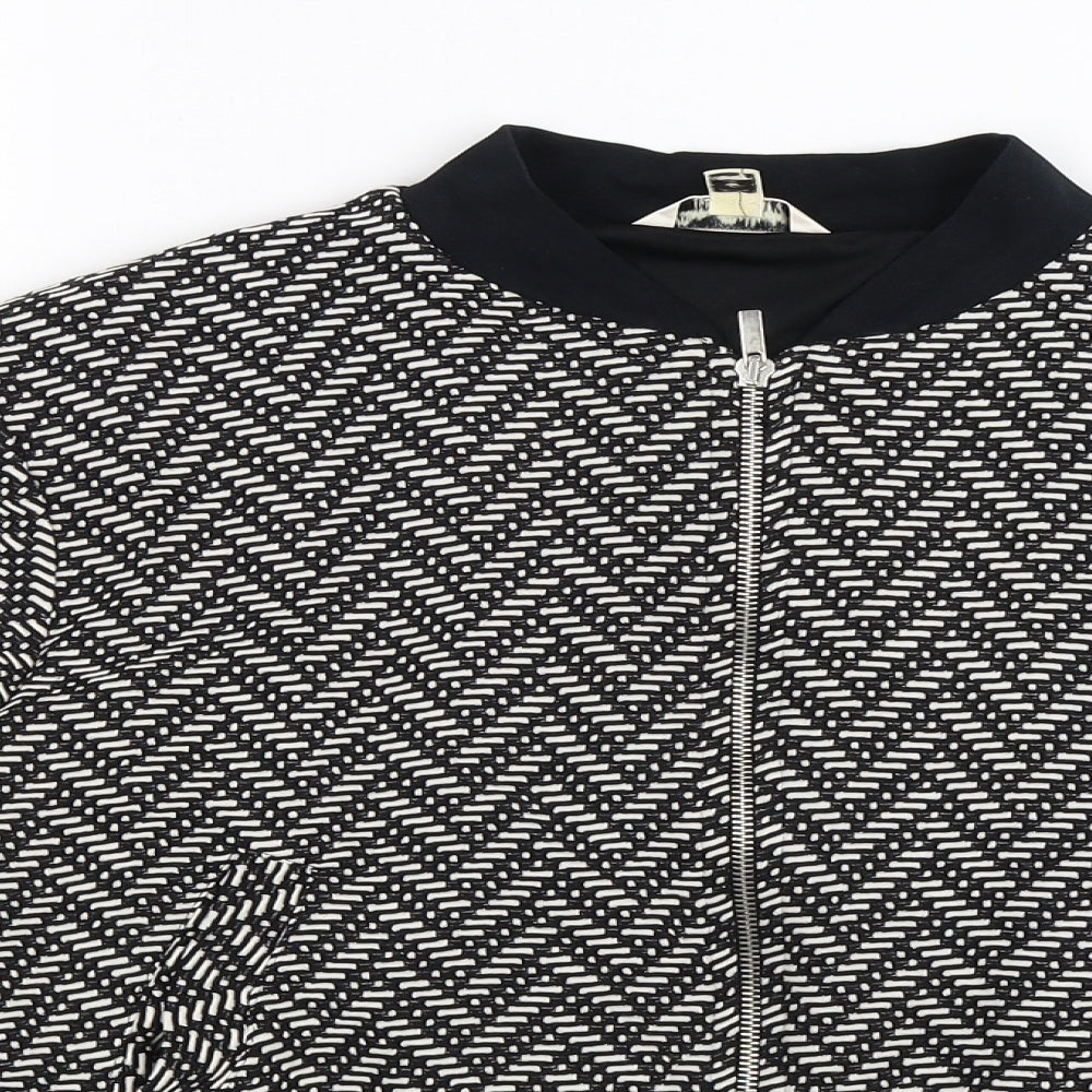 Miss Selfridge Womens Multicoloured Geometric  Bomber Jacket Jacket Size 14