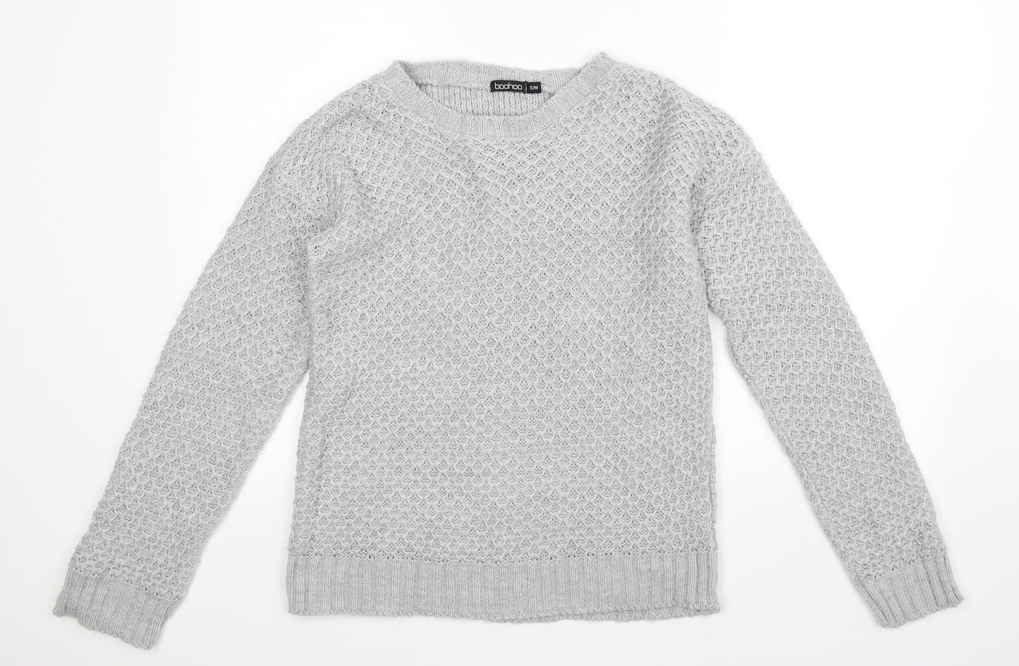 Boohoo Womens Grey  Knit Pullover Jumper Size M
