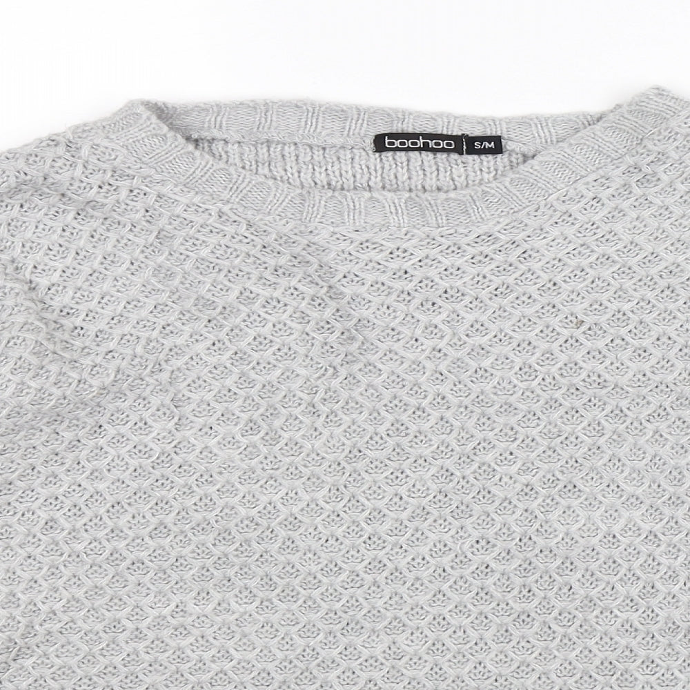 Boohoo Womens Grey  Knit Pullover Jumper Size M