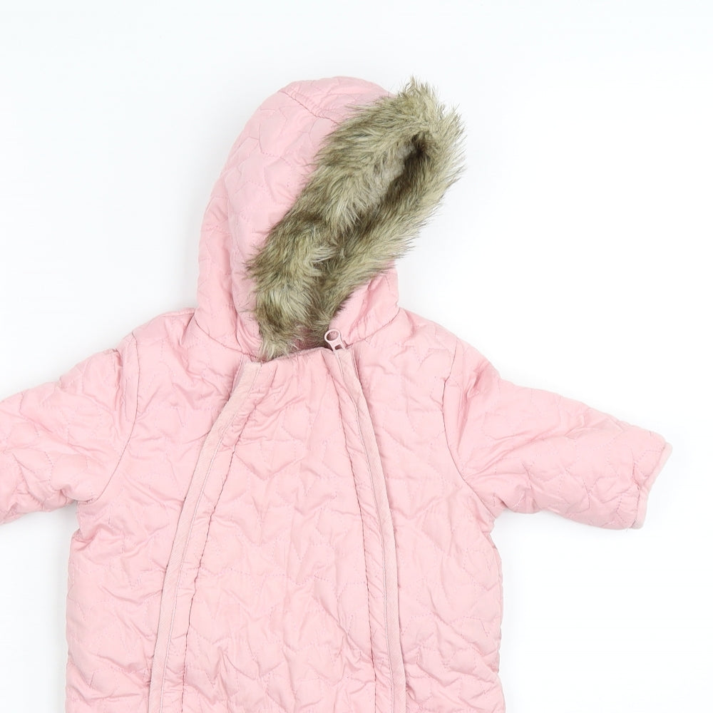 F&F Girls Pink   Coverall One-Piece Size 0-3 Months