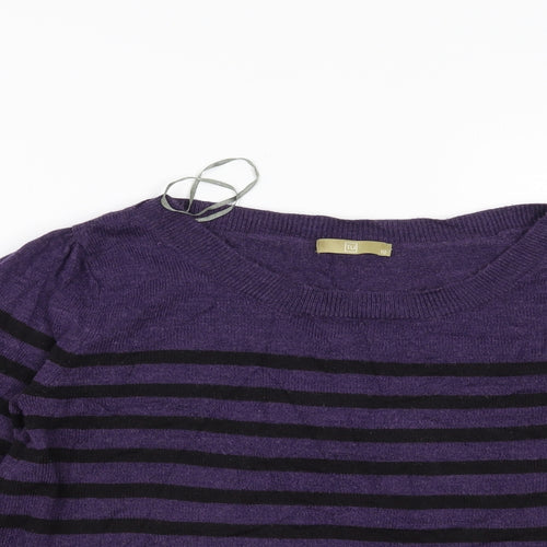 TU Womens Purple Striped  Pullover Jumper Size 10