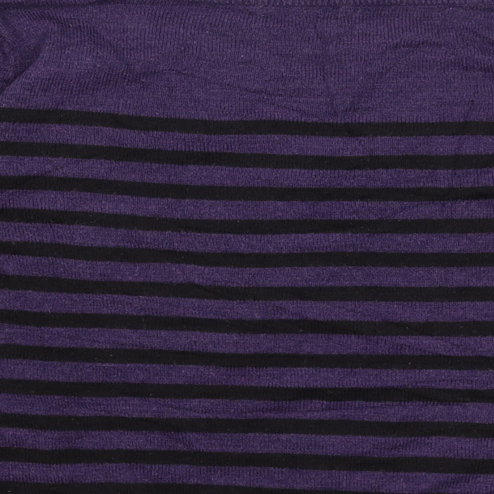 TU Womens Purple Striped  Pullover Jumper Size 10