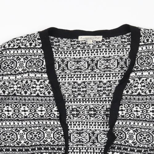 F&F Womens Black Geometric  Cardigan Jumper Size 8