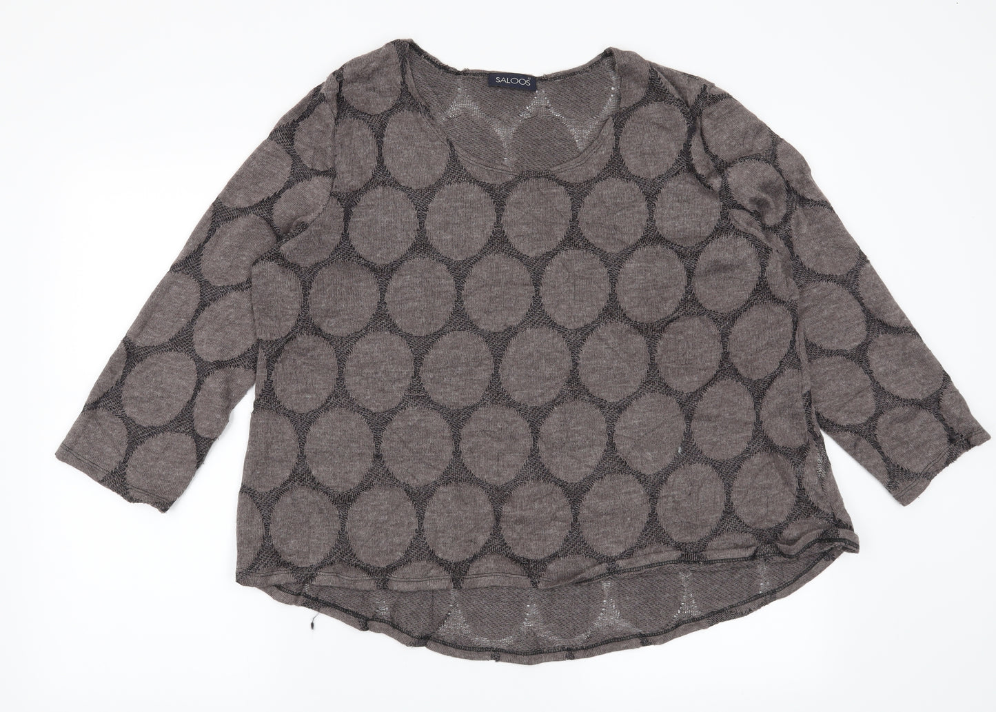 Saloos Womens Brown Geometric  Pullover Jumper Size 22