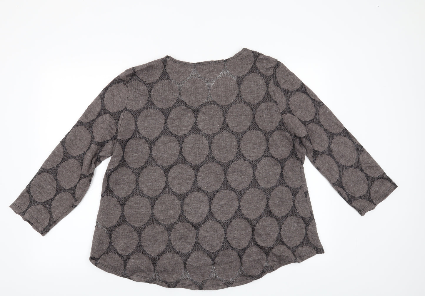 Saloos Womens Brown Geometric  Pullover Jumper Size 22