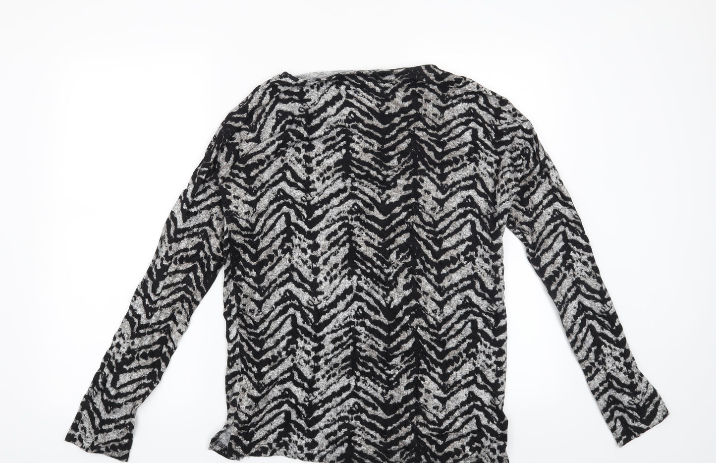 Peacocks Womens Grey Animal Print  Pullover Jumper Size 10