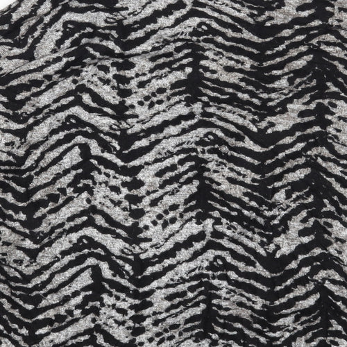Peacocks Womens Grey Animal Print  Pullover Jumper Size 10