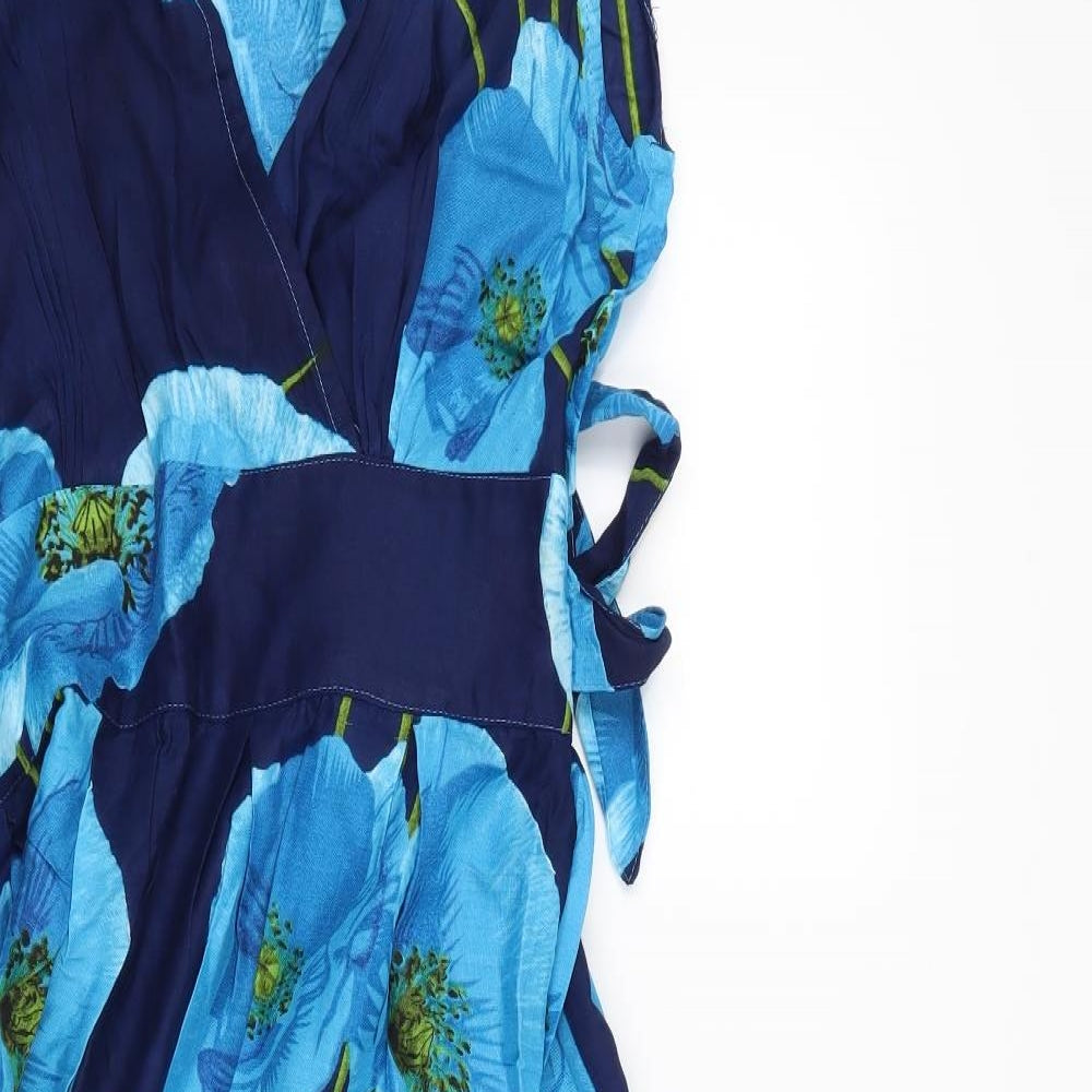 Preworn Womens Blue Floral  Fit & Flare  Size M