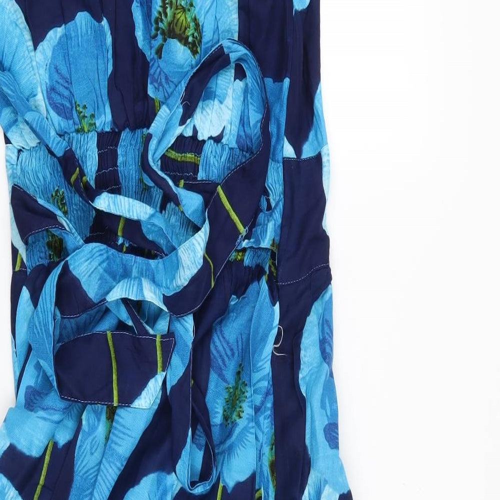 Preworn Womens Blue Floral  Fit & Flare  Size M