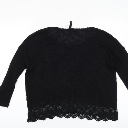 H&M Womens Black Floral  Pullover Jumper Size S