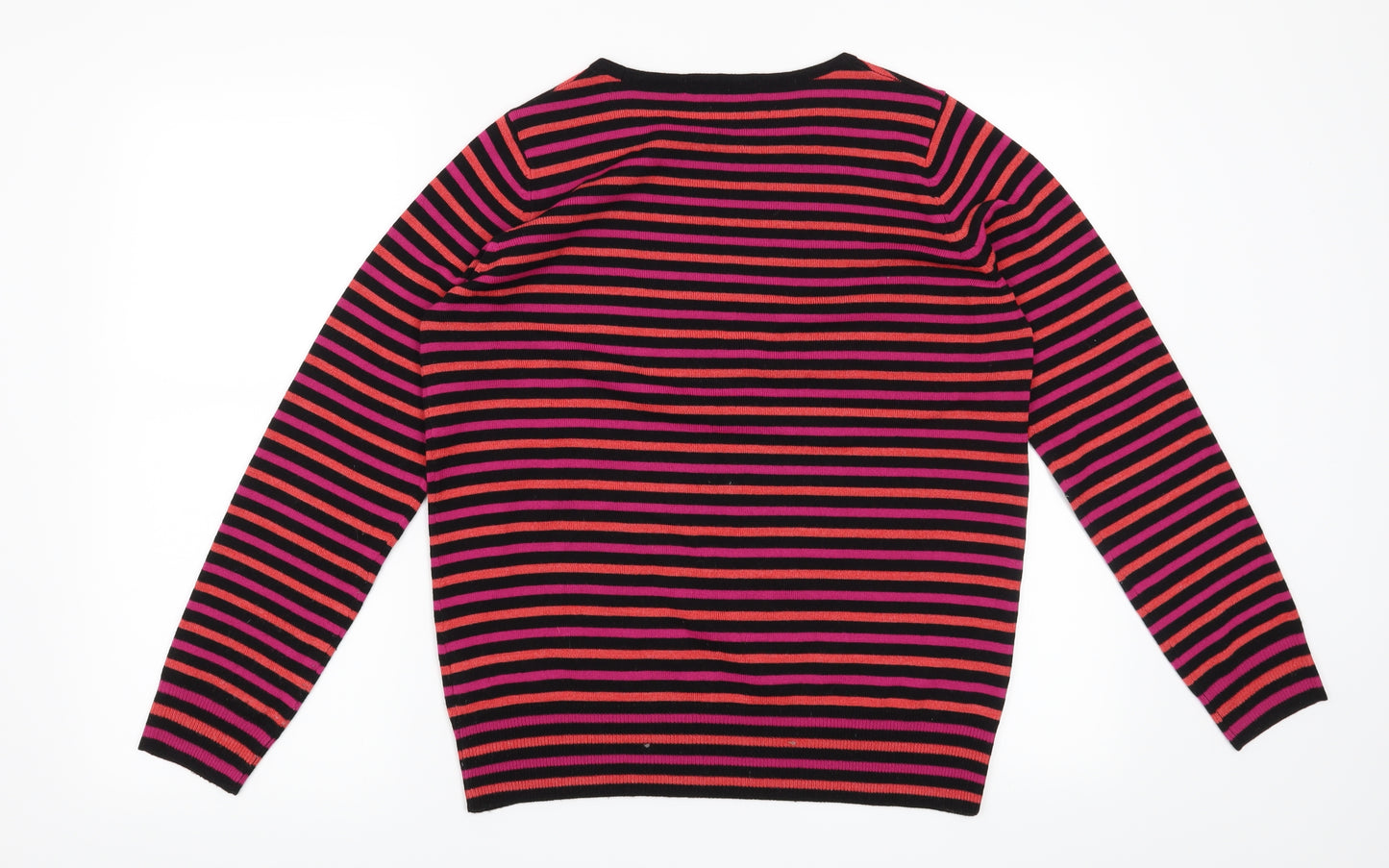 Marks and Spencer Womens Black Striped  Pullover Jumper Size 12