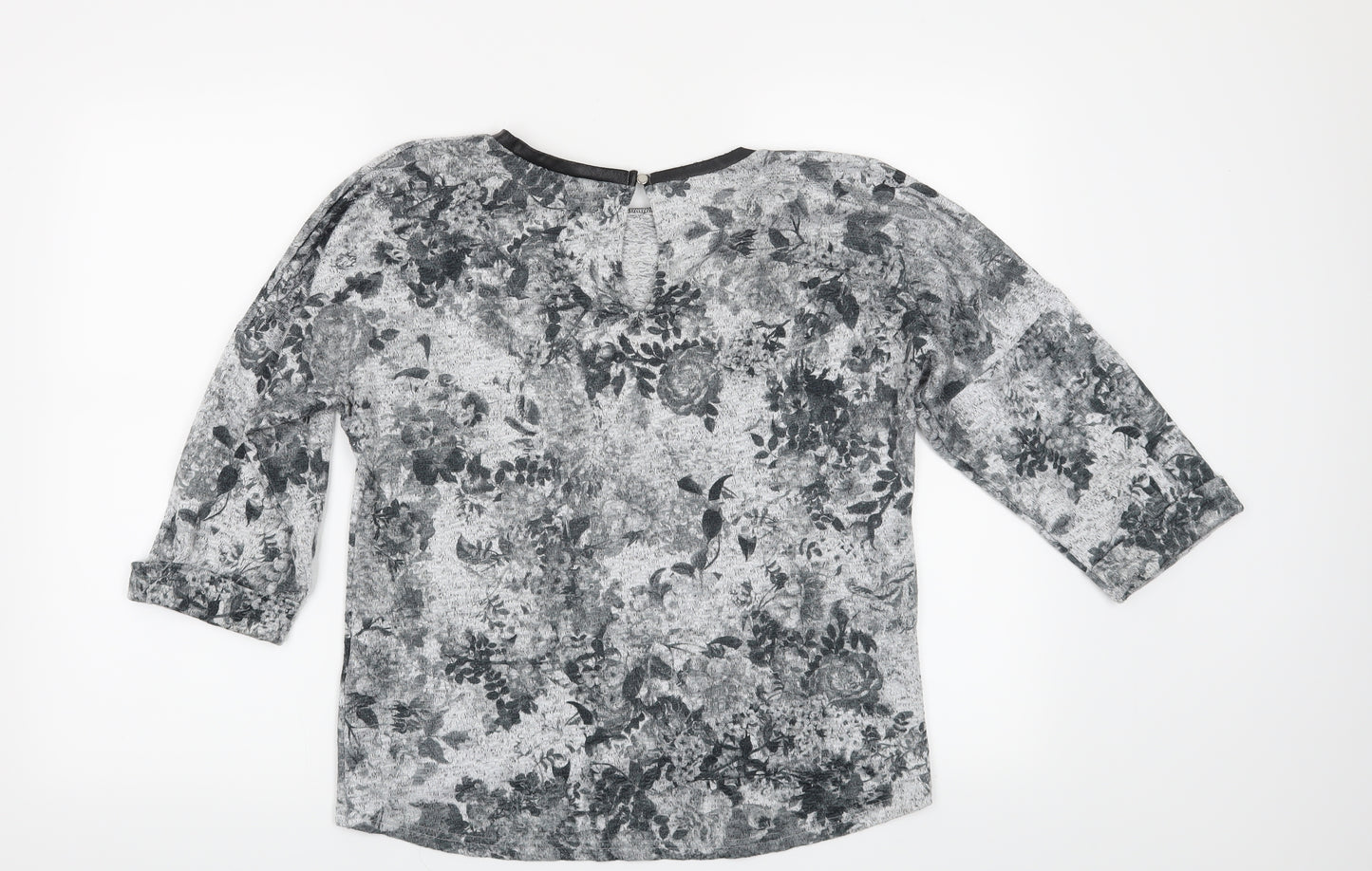 Oasis Womens Grey Floral  Pullover Sweatshirt Size XS