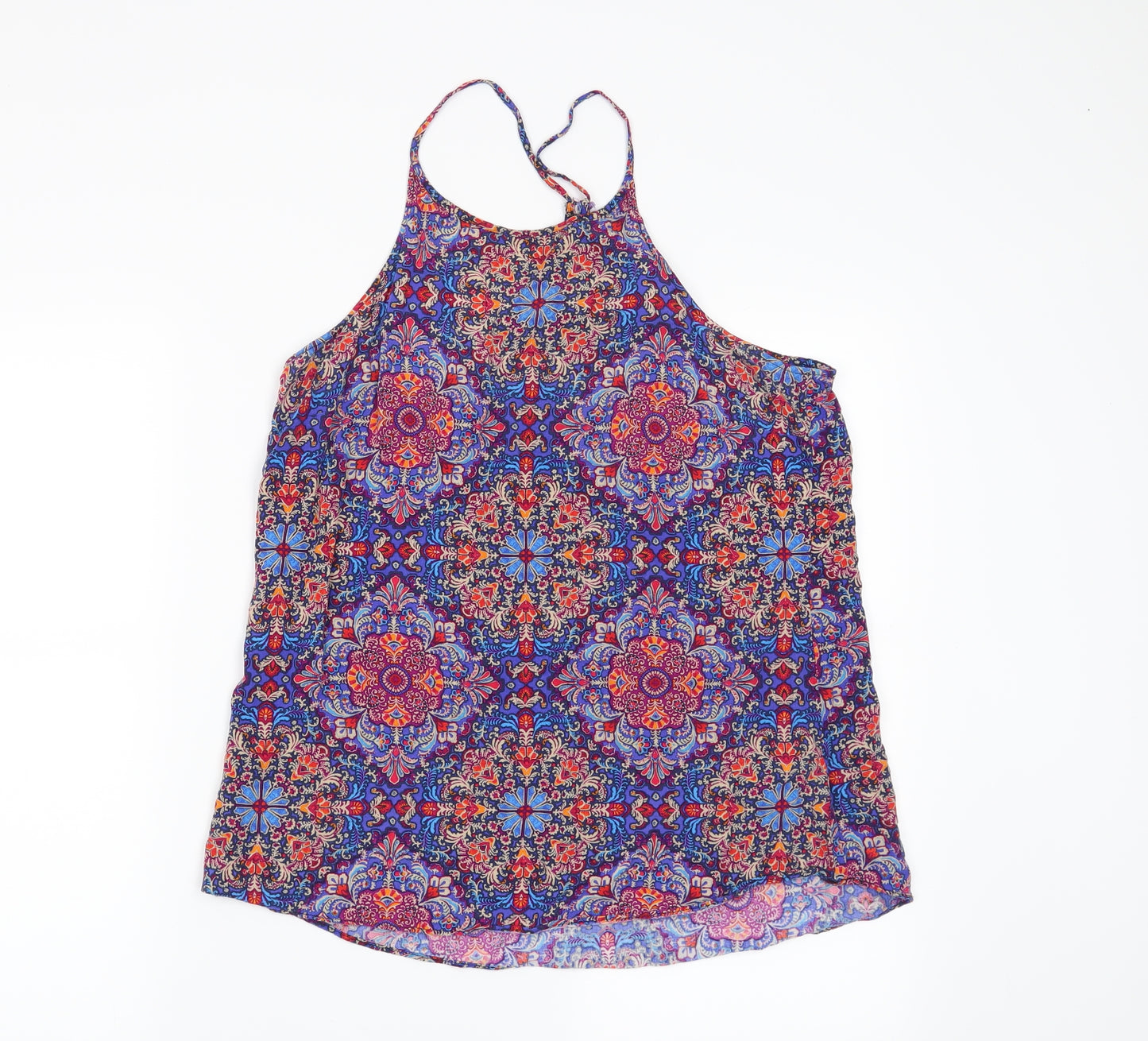 New Look Womens Blue Floral  Basic Blouse Size 14