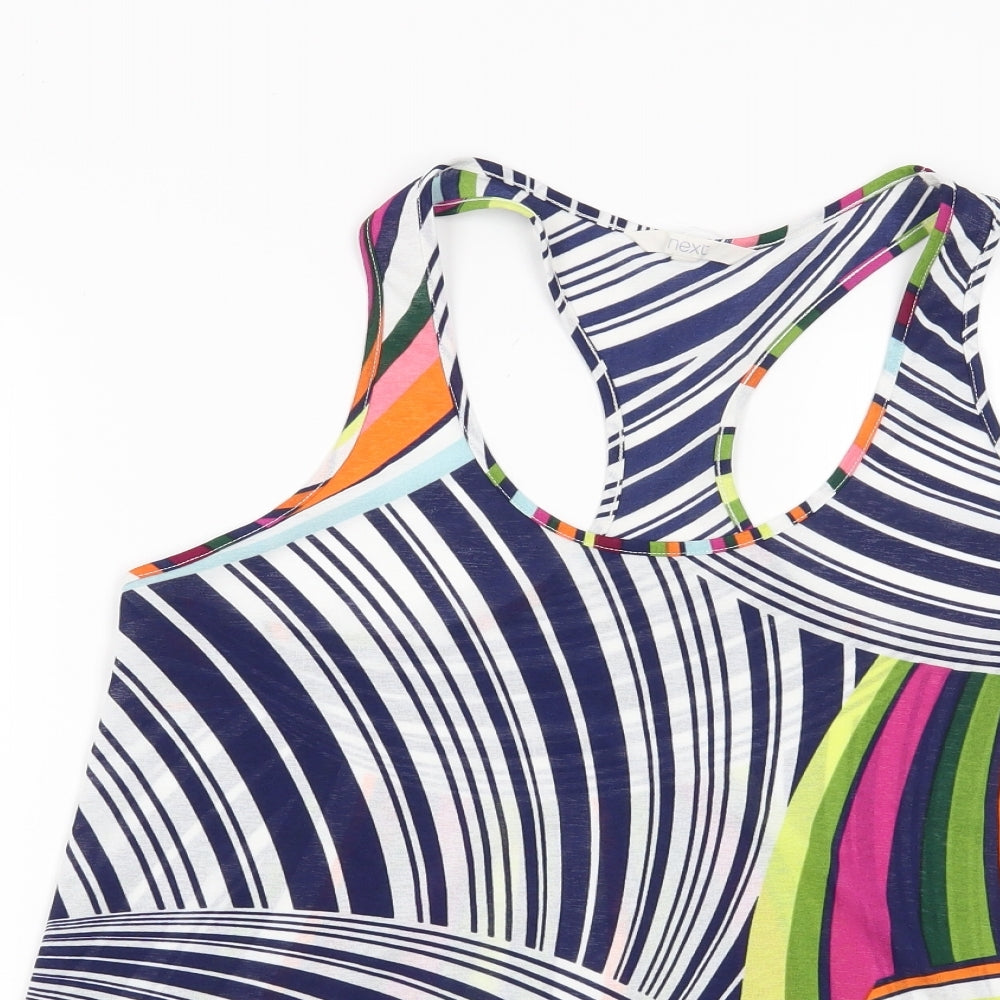 NEXT Womens Blue Geometric  Basic Blouse Size 10