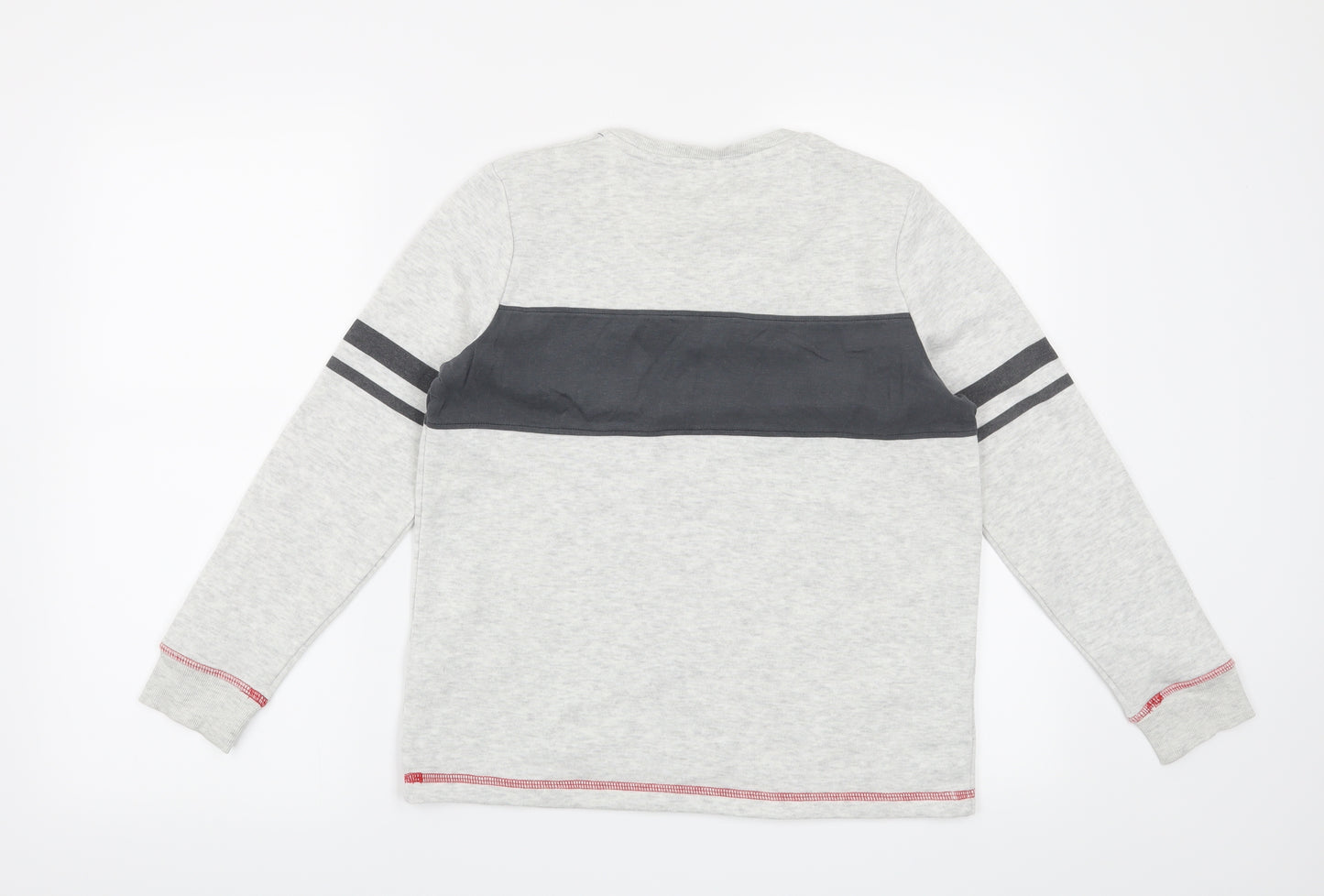 Marks and Spencer Boys Grey Striped  Pullover Sweatshirt Size 10-11 Years
