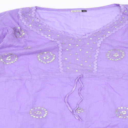 Preworn Womens Purple   Tunic Blouse Size S