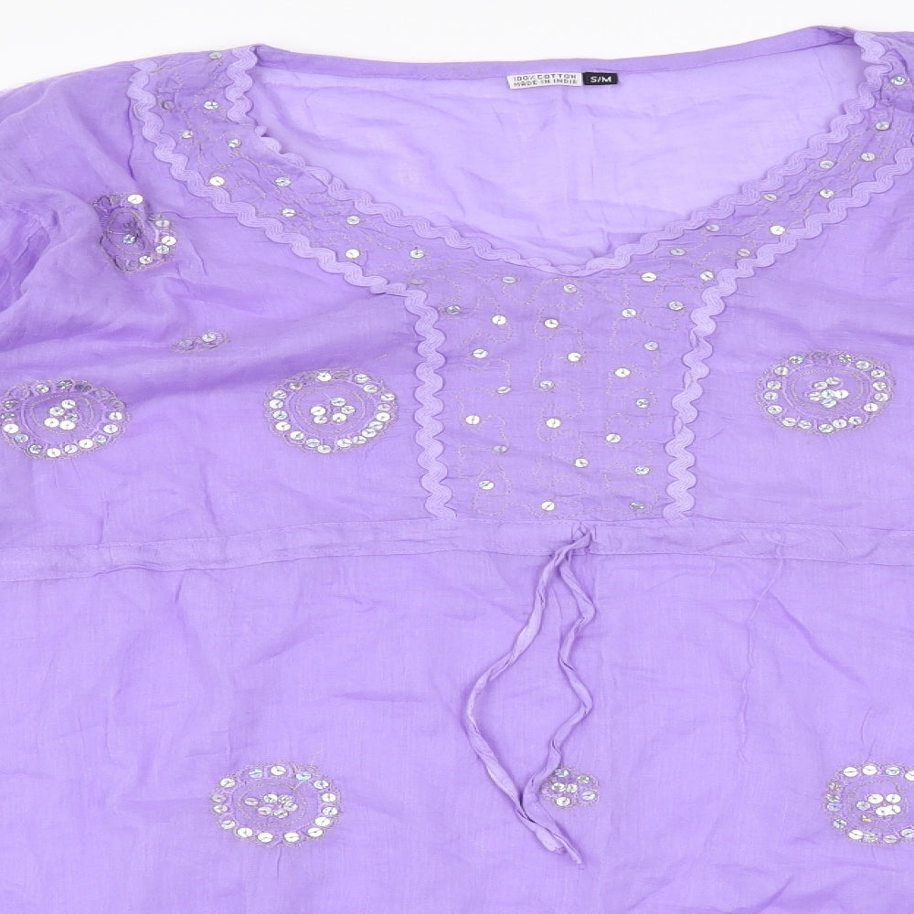 Preworn Womens Purple   Tunic Blouse Size S